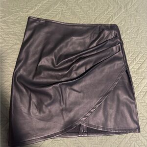 Faux Leather Black Mini Skirt